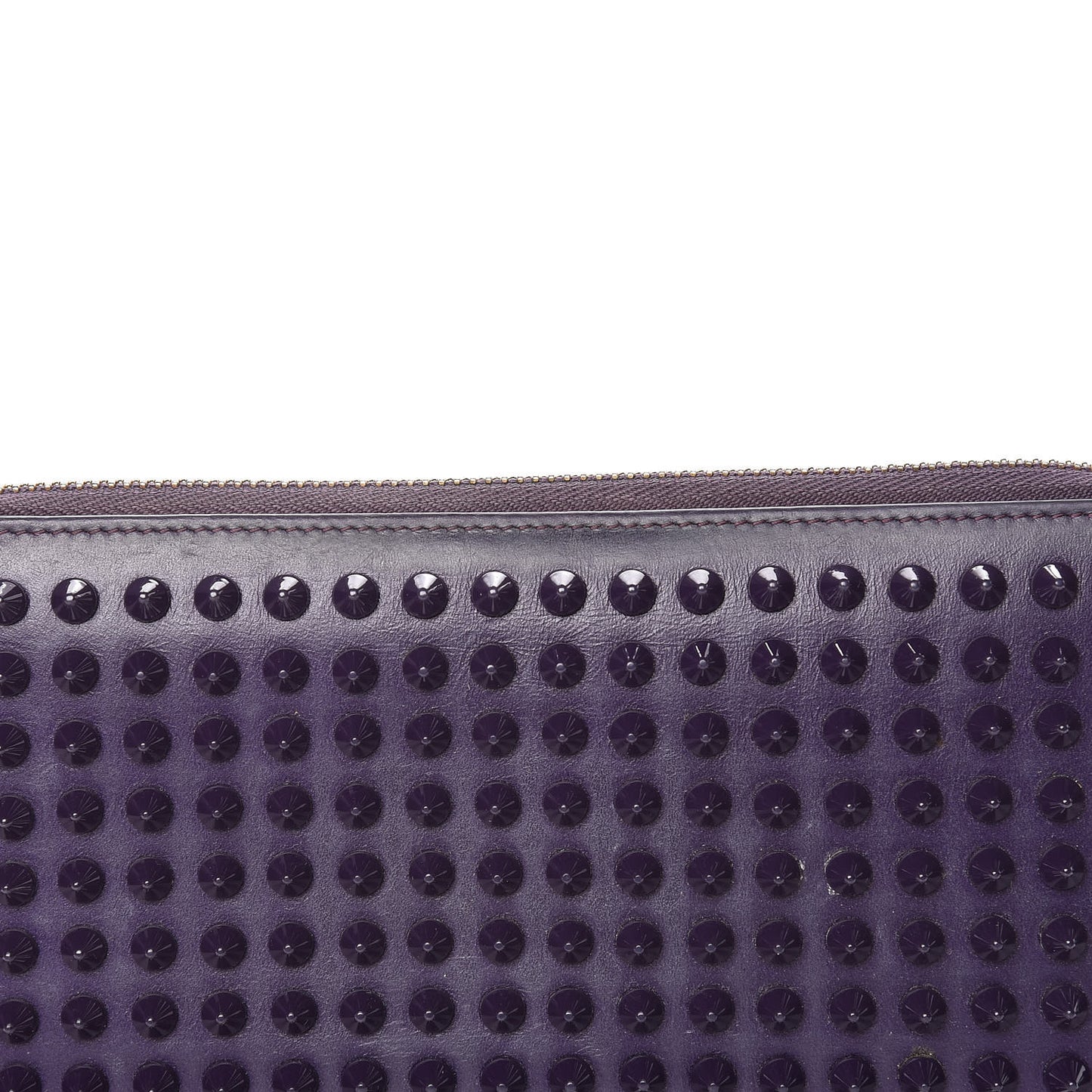 Calfskin Panettone Spiked Zip Around Wallet Iris