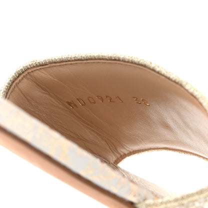 Christian Dior Metallic Canvas Embroidered Dway Mules Slide Sandals 38 Gold 8 of 9