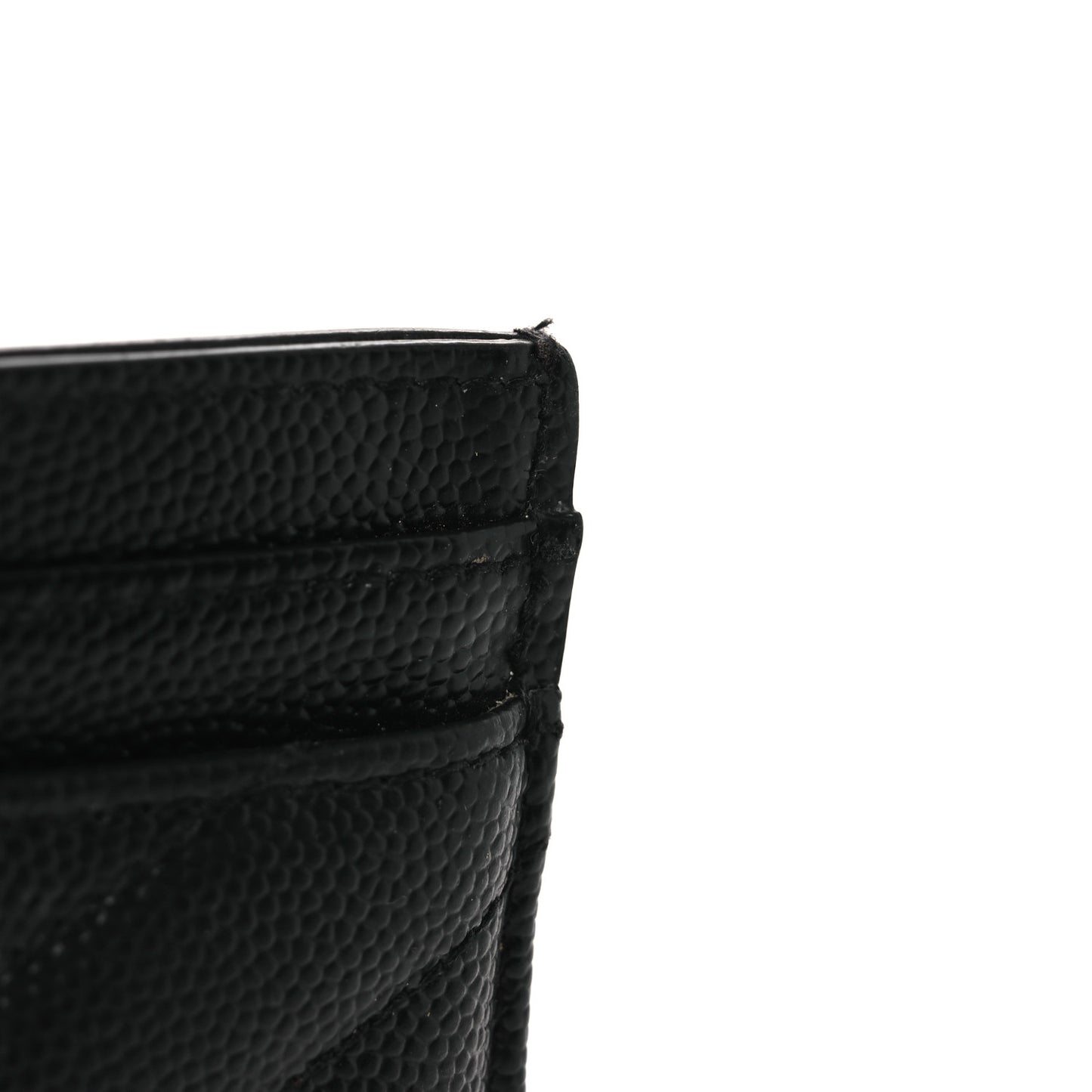 Grain De Poudre Matelasse Chevron Monogram Credit Card Case Black
