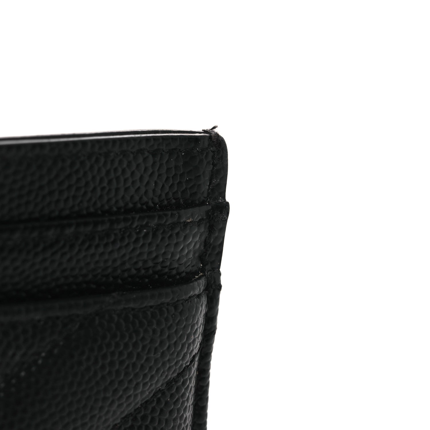 Saint Laurent Grain De Poudre Matelasse Chevron Monogram Credit Card Case Black 8 of 10