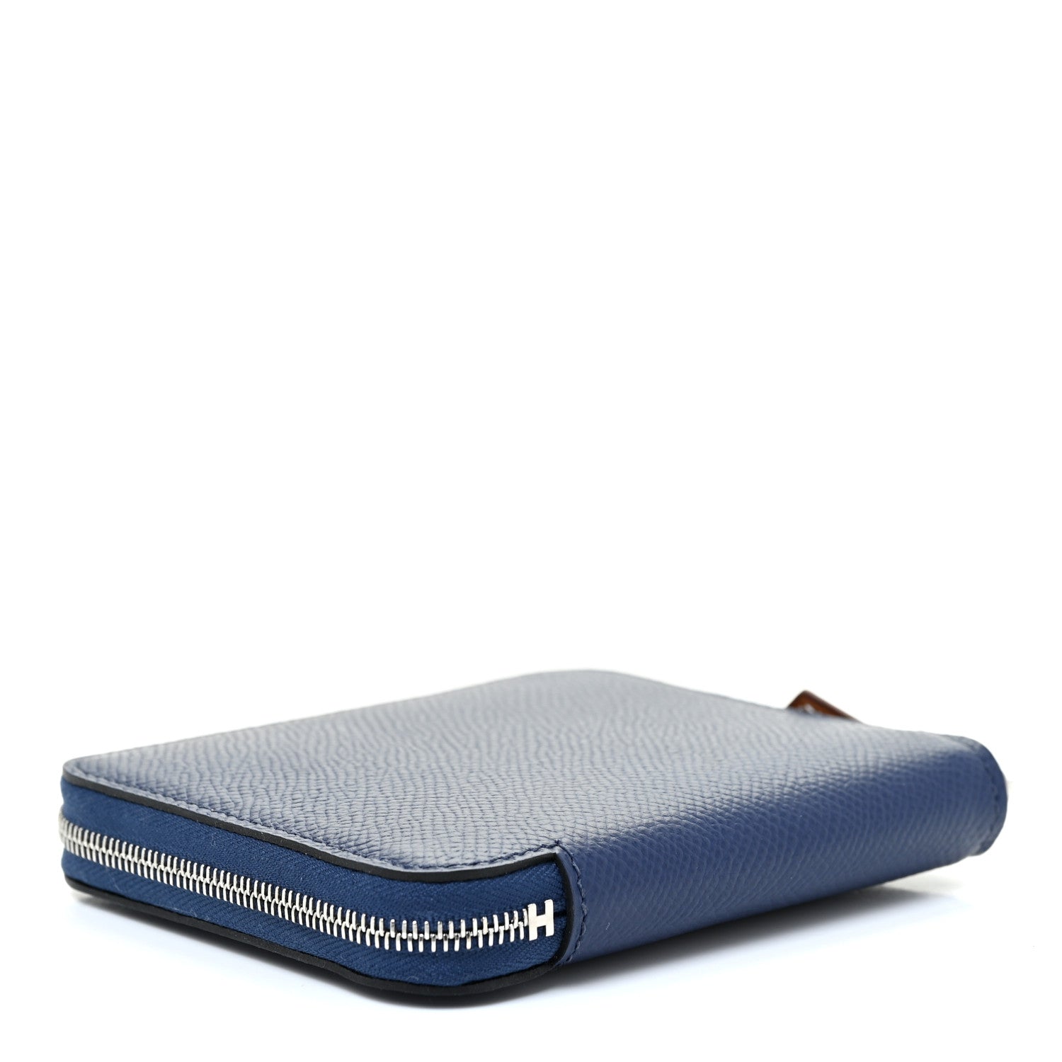 Hermes Epsom Silk'in Compact Wallet Bleu Saphir Bleu Billard Orange Poppy 4 of 12