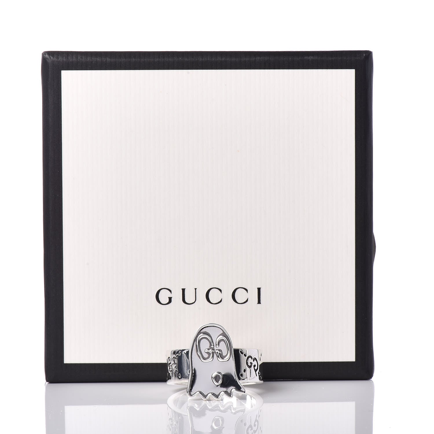 Gucci Sterling Silver GucciGhost Ghost Ring 64 10.75 8 of 8