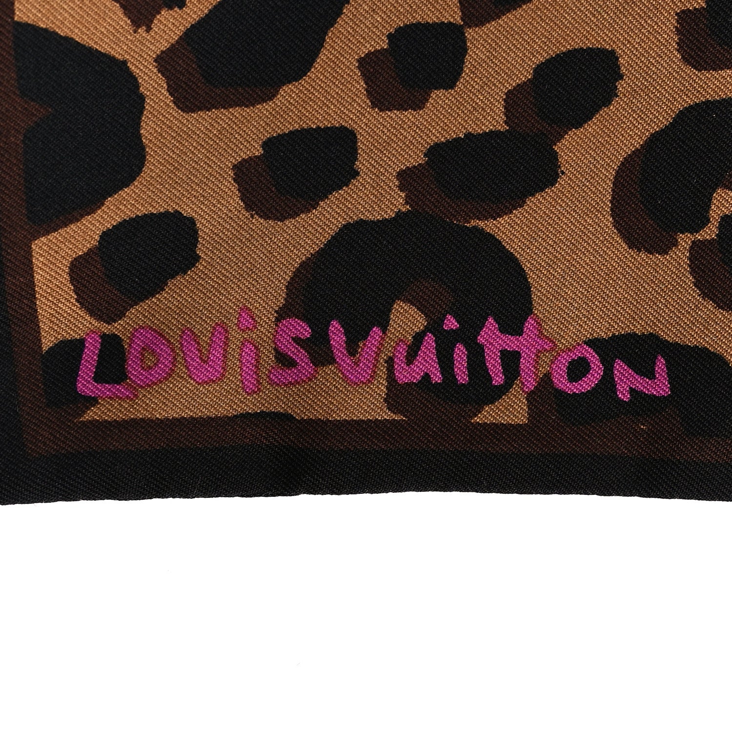 Louis Vuitton Silk Leopard Bandeau Scarf Marron 3 of 4