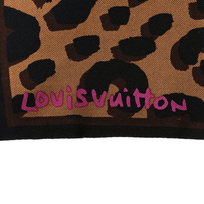 Louis Vuitton Silk Leopard Bandeau Scarf Marron 3 of 4