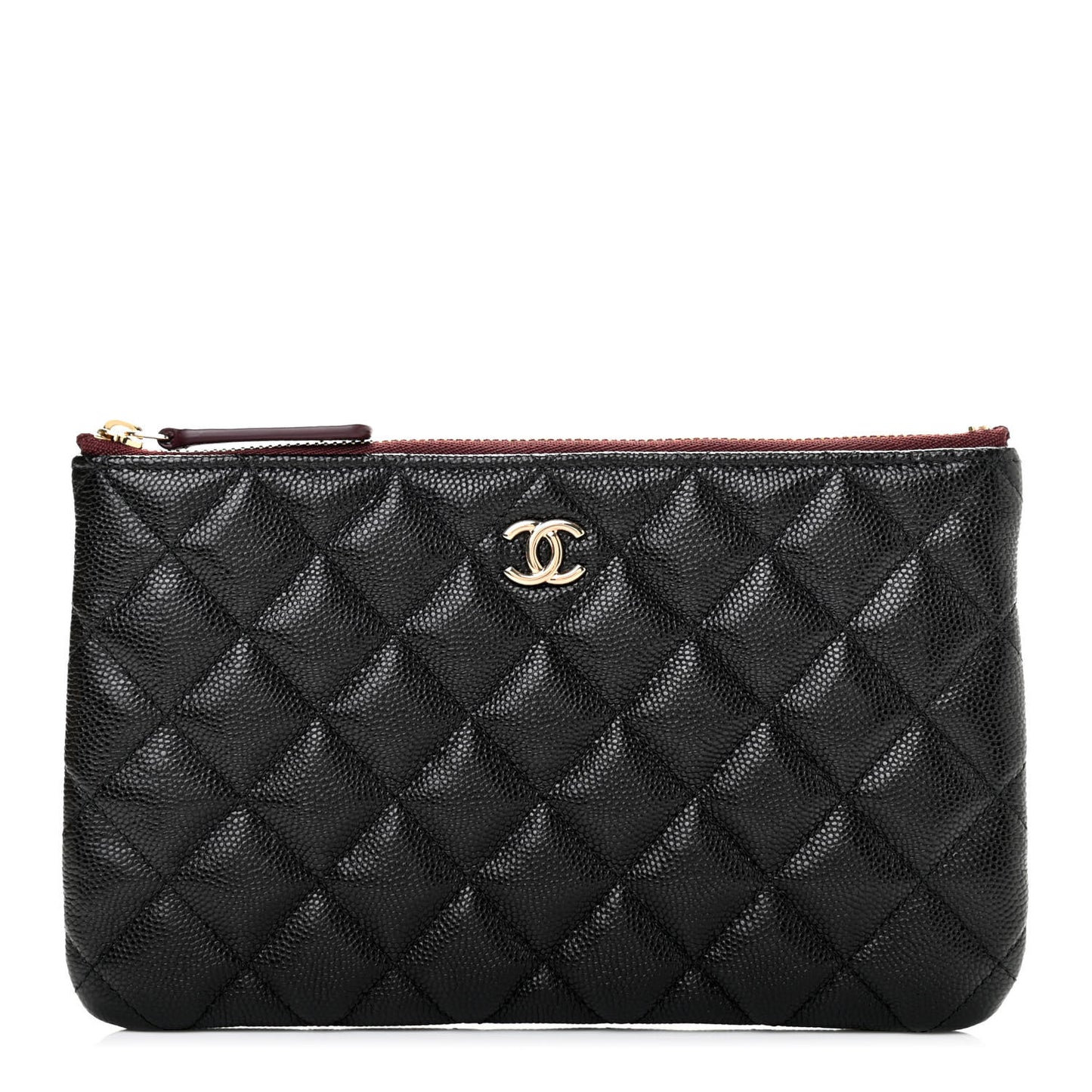 Caviar Quilted Cosmetic Case Black