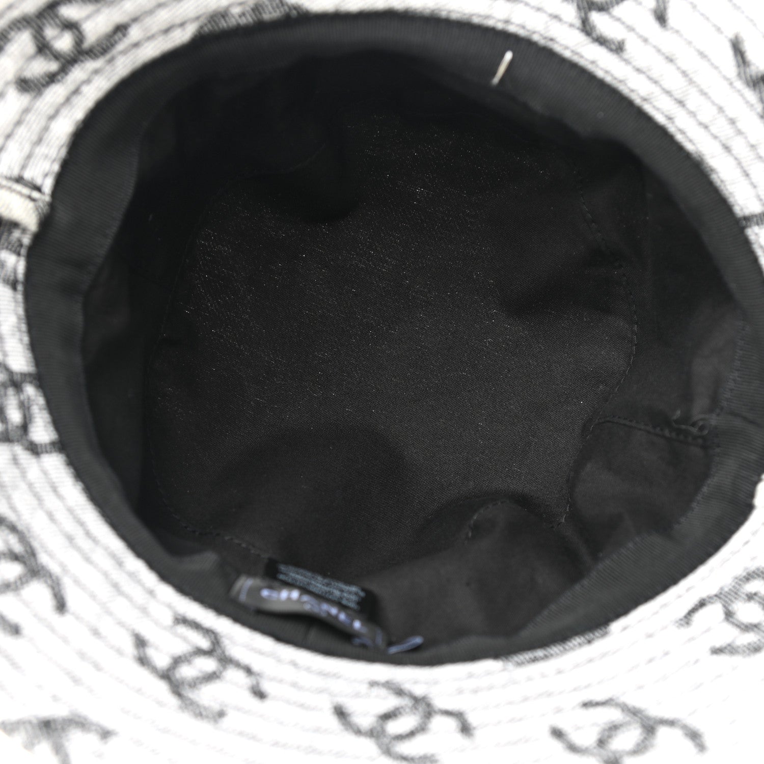 Chanel Denim CC Bucket Hat M White Black 7 of 8