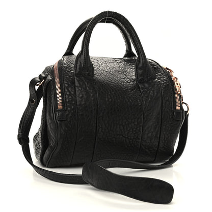 Alexander Wang Pebbled Lambskin Rocco Black Rose Gold Hardware 2 of 9