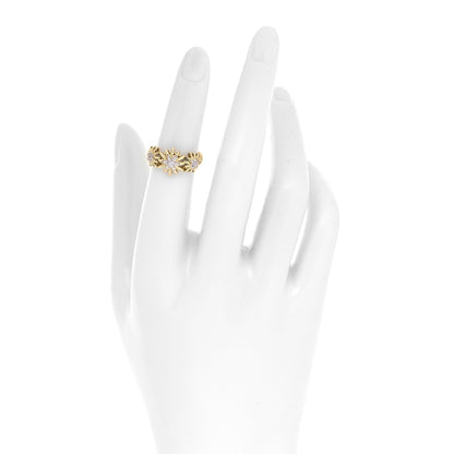 David Yurman 18K Yellow Gold Diamond Starburst Three Station Ring 49 4.75 3 of 4