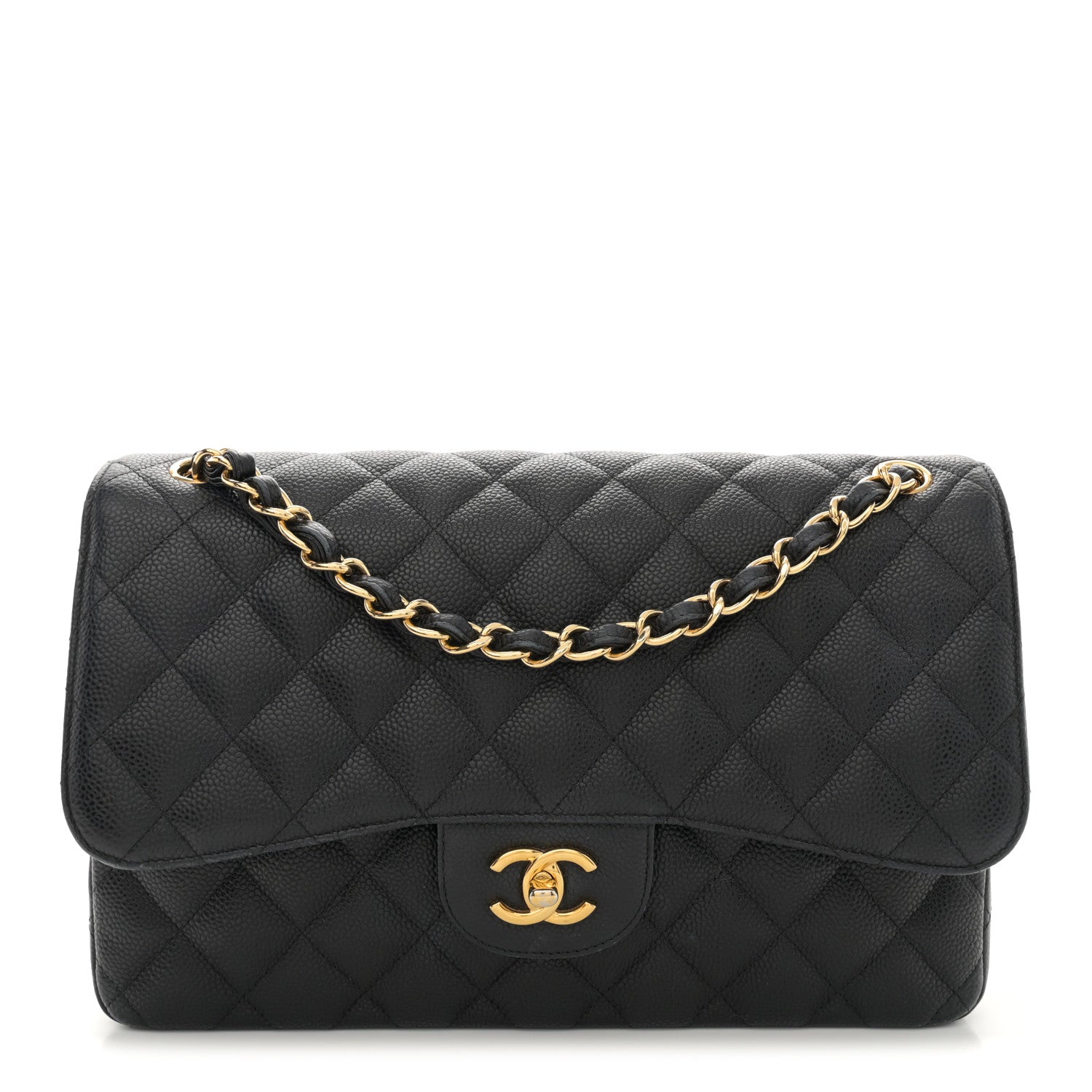 Chanel Caviar Quilted Jumbo Double Flap Black 1 of 12