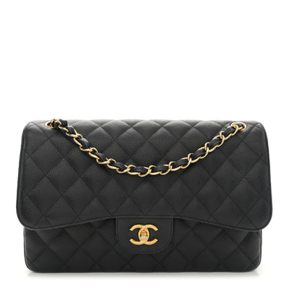 Chanel Caviar Quilted Jumbo Double Flap Black 1 of 12