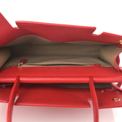 Burberry Grainy Calfskin Small Two Handle Title Bag Red 5 of 14