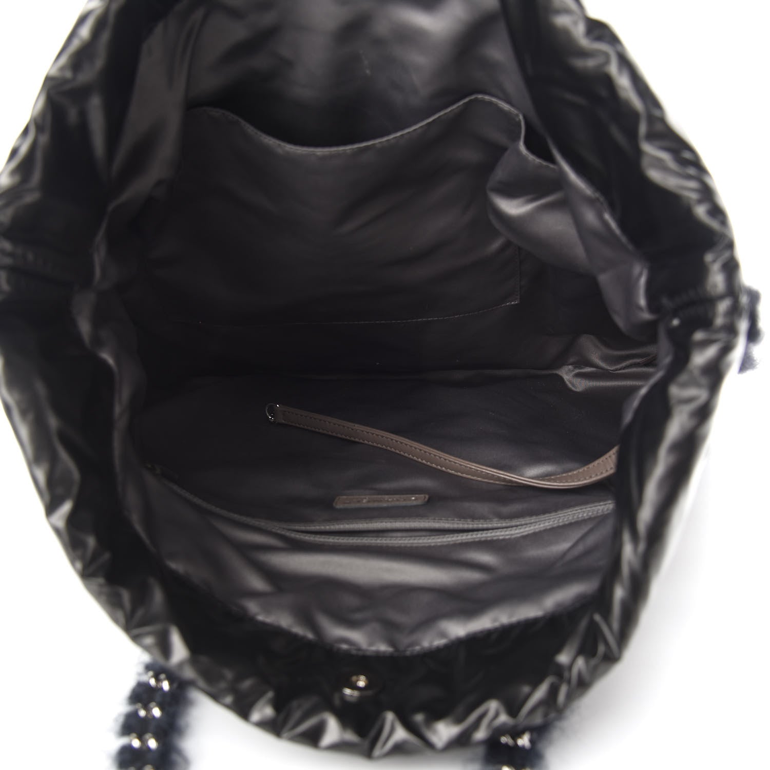Chanel Vinyl Mohair Trimmed CC Bonbons Tote Black 5 of 9