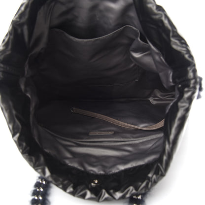 Chanel Vinyl Mohair Trimmed CC Bonbons Tote Black 5 of 9