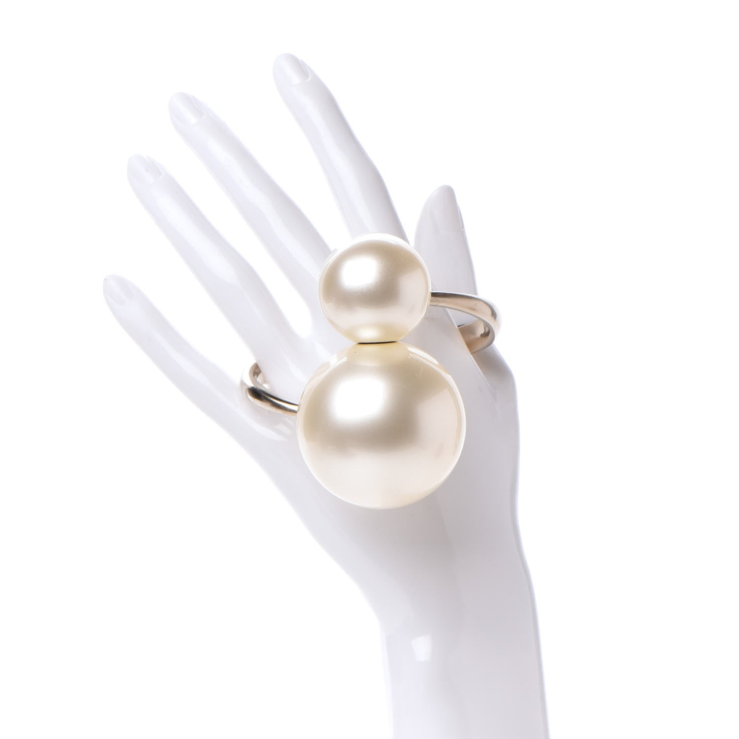 Chanel Double Pearl Cuff Gold 2 of 6