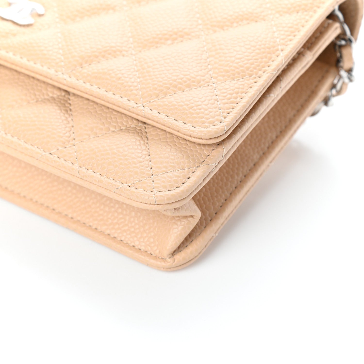 Chanel Caviar Quilted Wallet On Chain WOC Beige 11 of 11