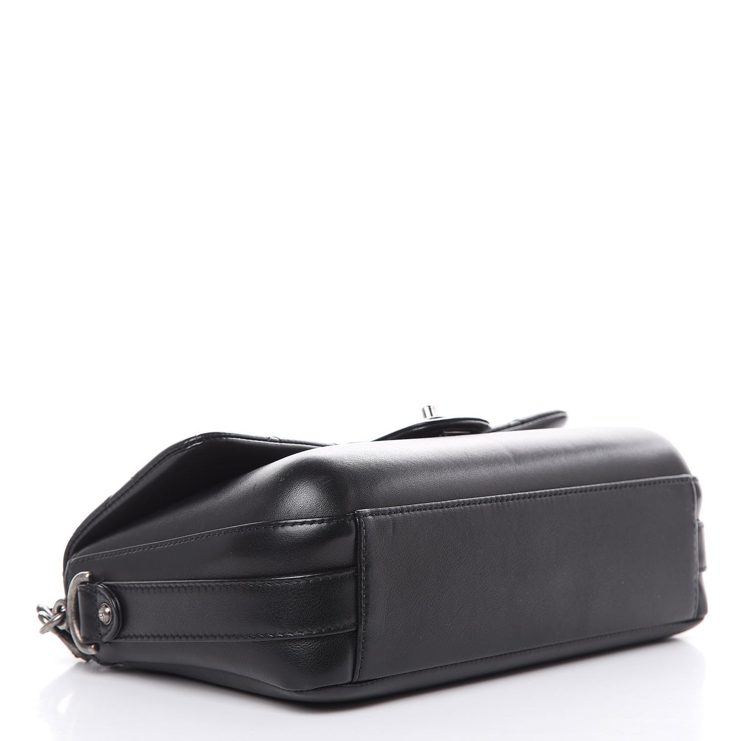 Calfskin Quilted Large Rock My Shoulder Flap Black
