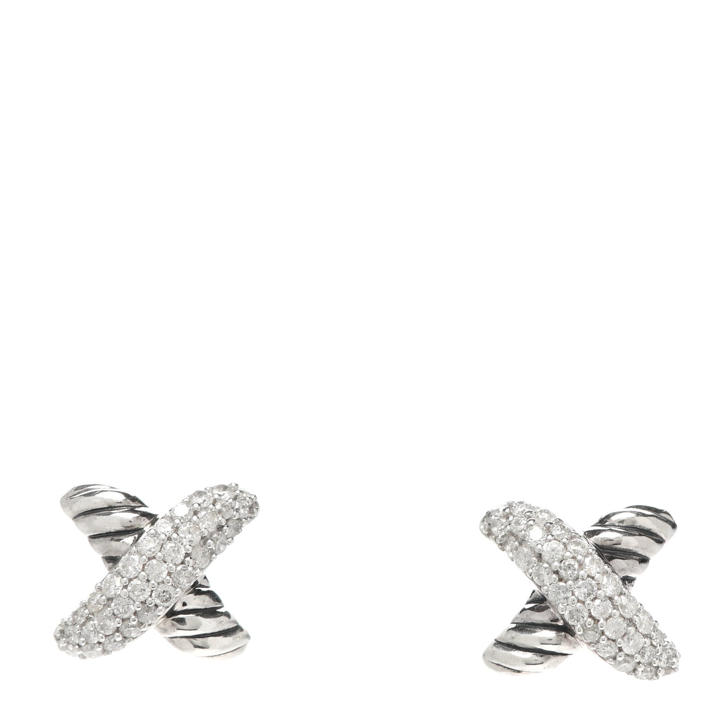 Sterling Silver Diamond 8mm X Earrings