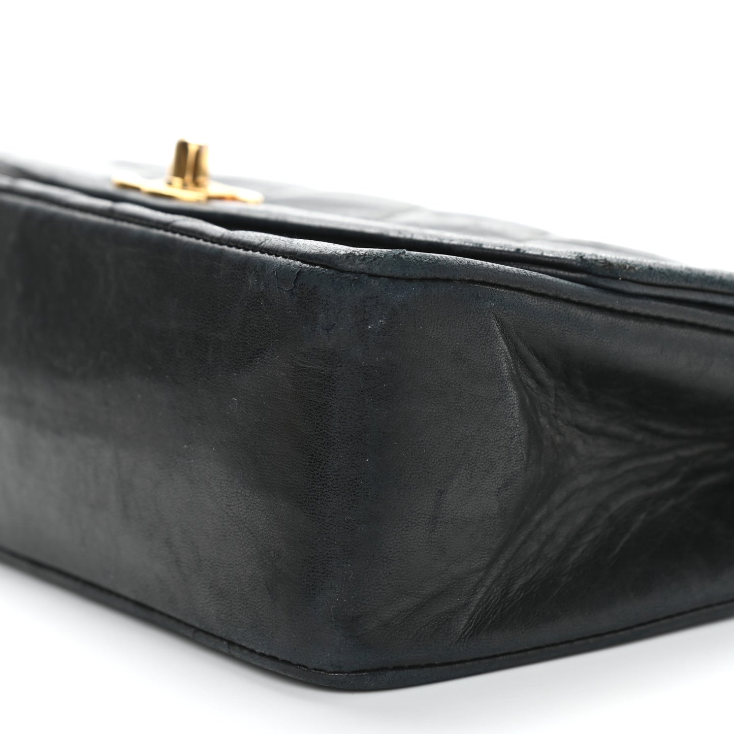 Lambskin Quilted Small Single Flap Black