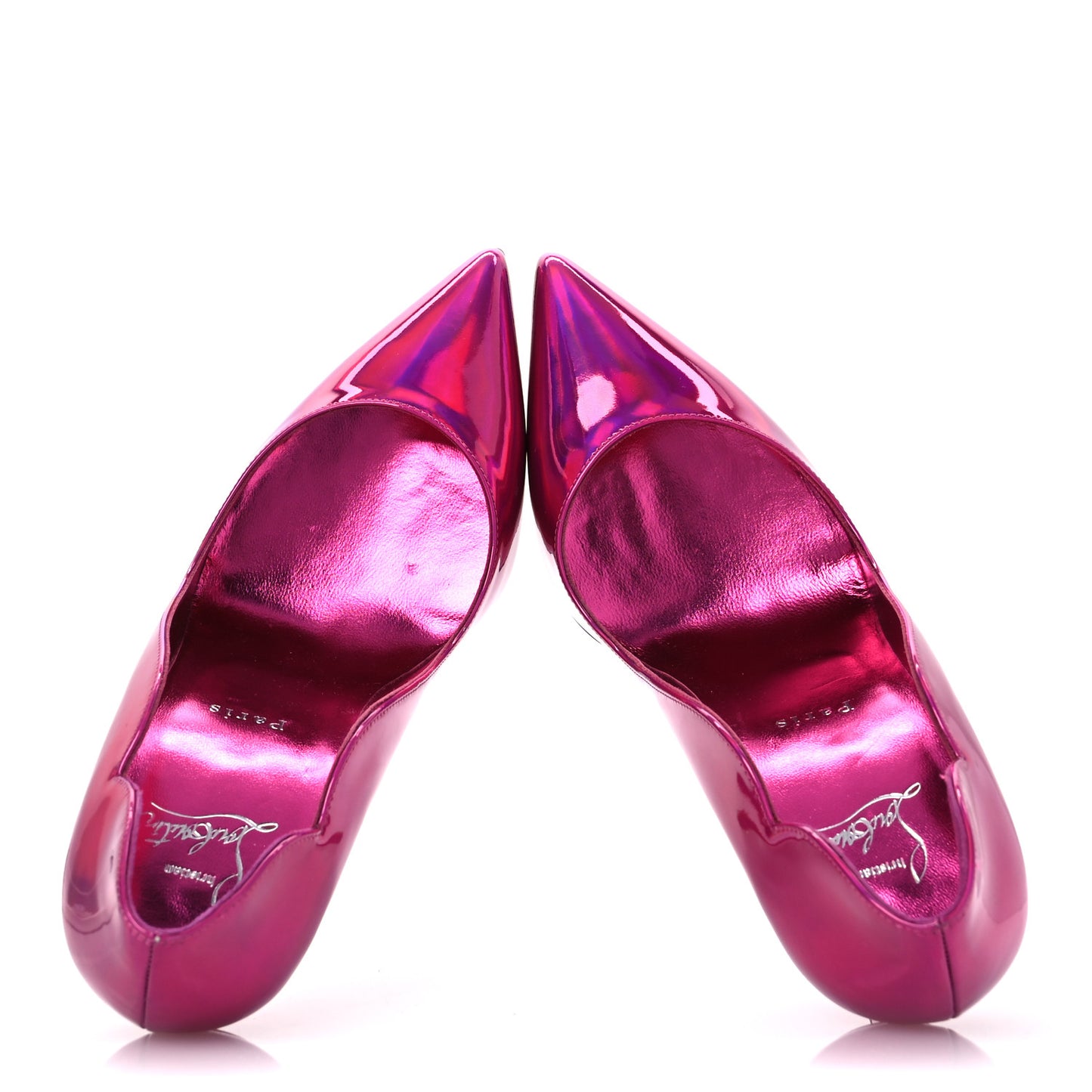 Metallic Patent Psychic Hot Chick 100 Pumps 39 Fuxia