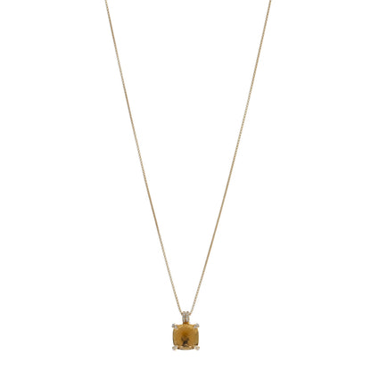 David Yurman 18K Yellow Gold Diamond Citrine 11mm Chatelaine Pendant Necklace 1 of 4