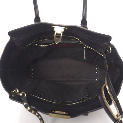 Valentino Garavani Vitello Rockstud Double Handle Tote Black 6 of 15