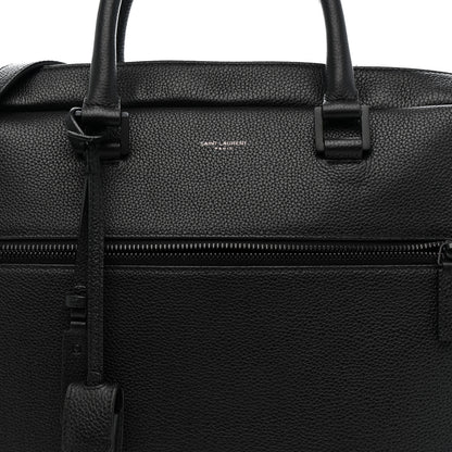 Saint Laurent Grained Calfskin Sac De Jour Briefcase Black 9 of 11