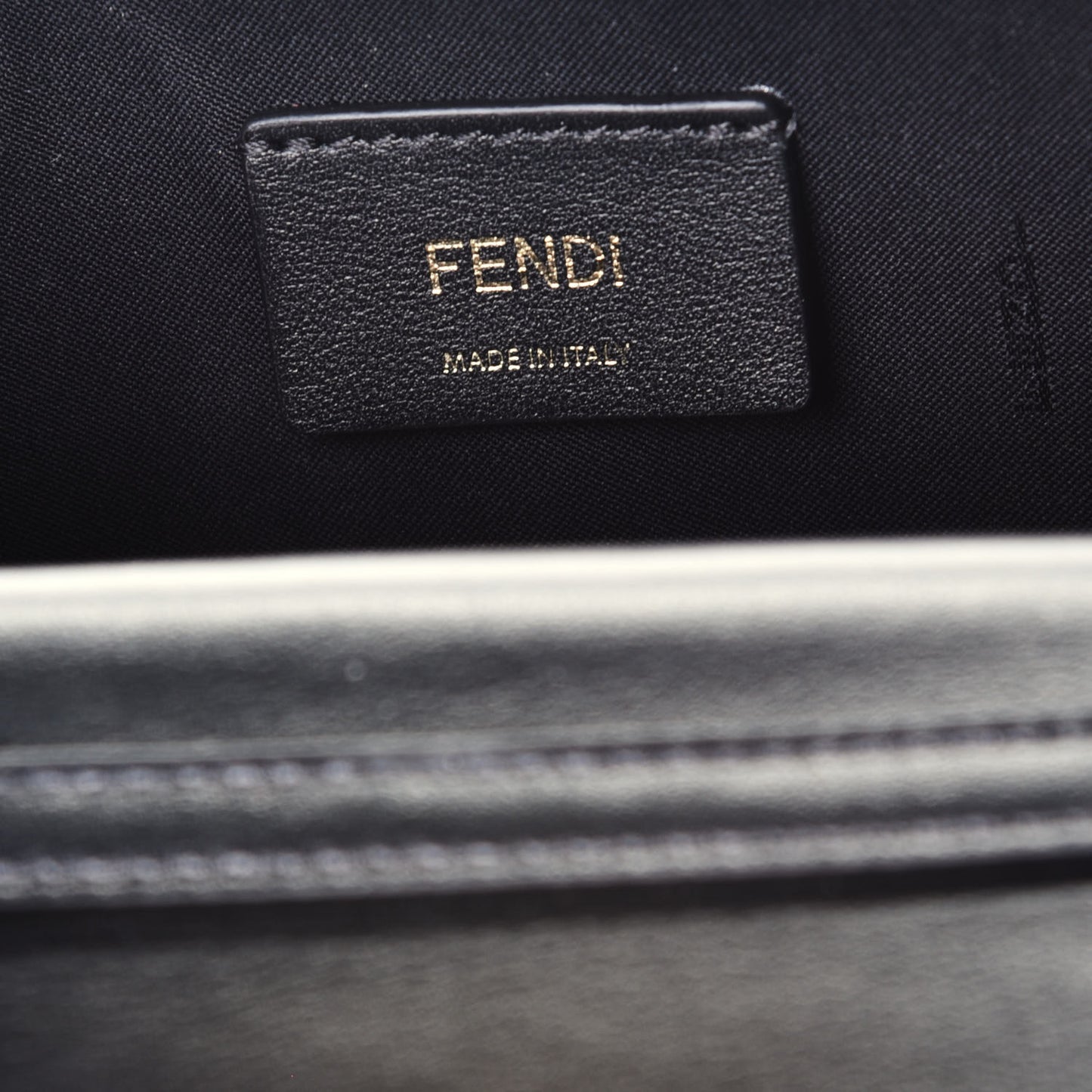 Vitello Cruise F is Fendi Bi-Color FF 1974 Embossed Envelope Belt Bag Maya Black