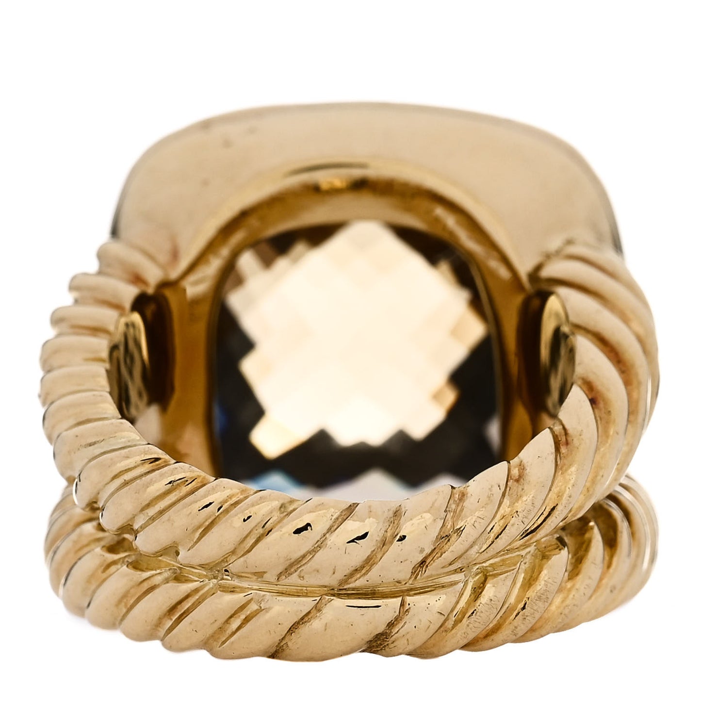 18K Yellow Gold Diamond Champagne Citrine 14mm Albion Ring 49 4.75