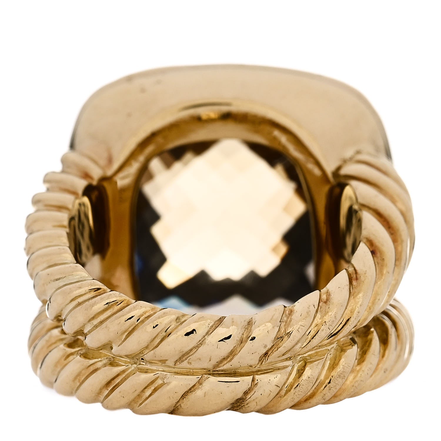 David Yurman 18K Yellow Gold Diamond Champagne Citrine 14mm Albion Ring 49 4.75 4 of 5