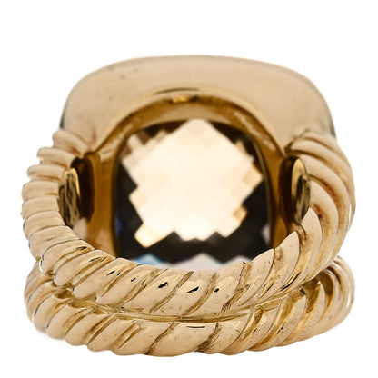 David Yurman 18K Yellow Gold Diamond Champagne Citrine 14mm Albion Ring 49 4.75 4 of 5