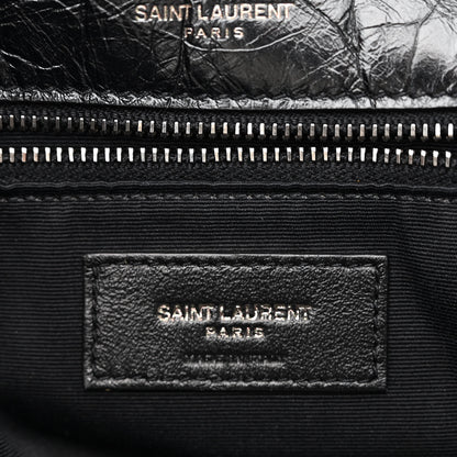 Saint Laurent Crinkled Calfskin Matelasse Monogram Large Niki Chain Satchel Black 6 of 10