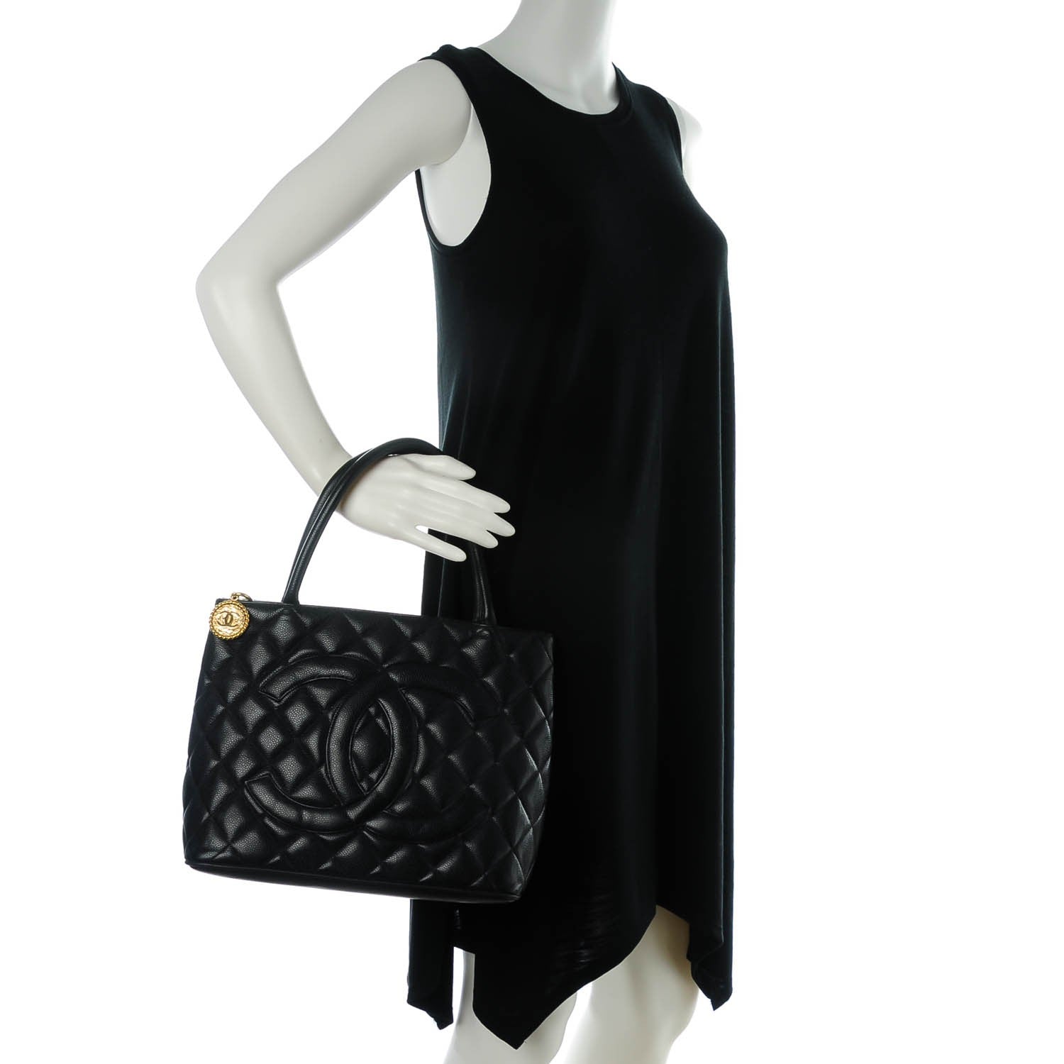 Chanel Caviar Quilted Medallion Tote Black 2 of 8