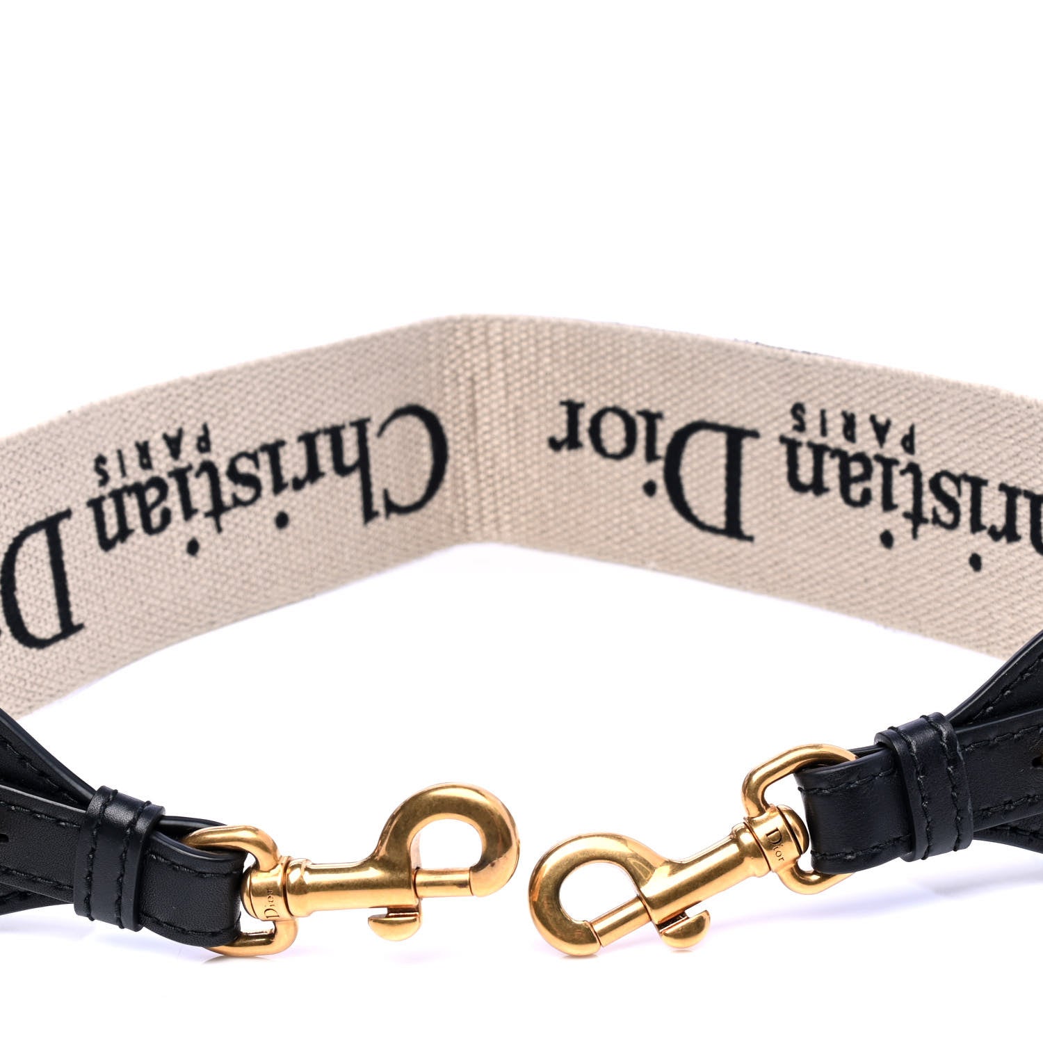 Christian Dior Canvas Embroidered Shoulder Strap Black 3 of 6