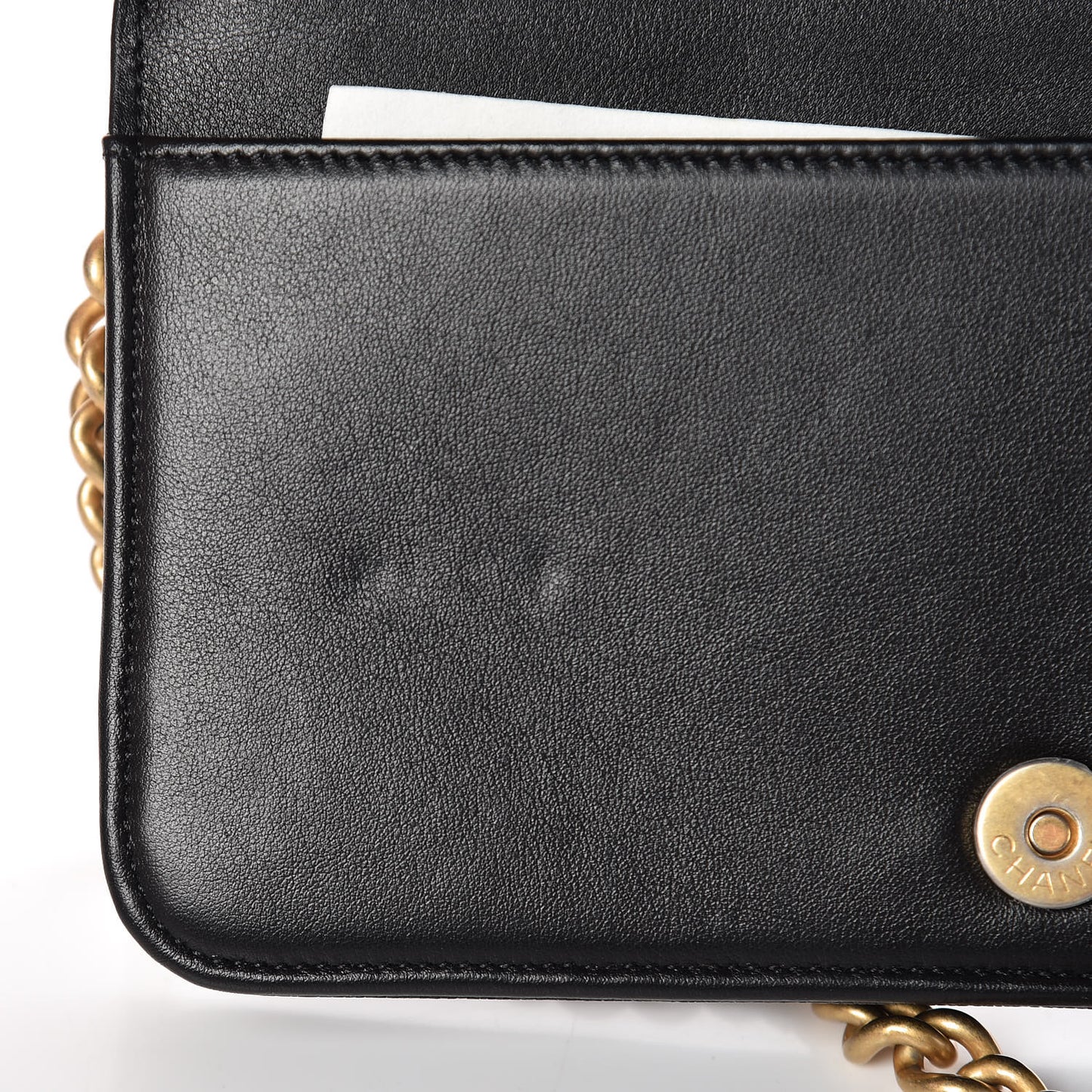 Caviar Quilted Boy Wallet On Chain WOC Black