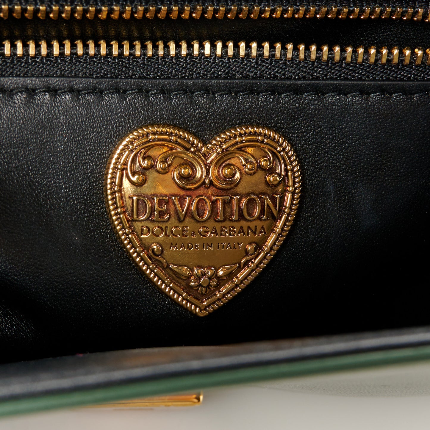 Metallic Calfskin Medium Devotion Crossbody Bag Green