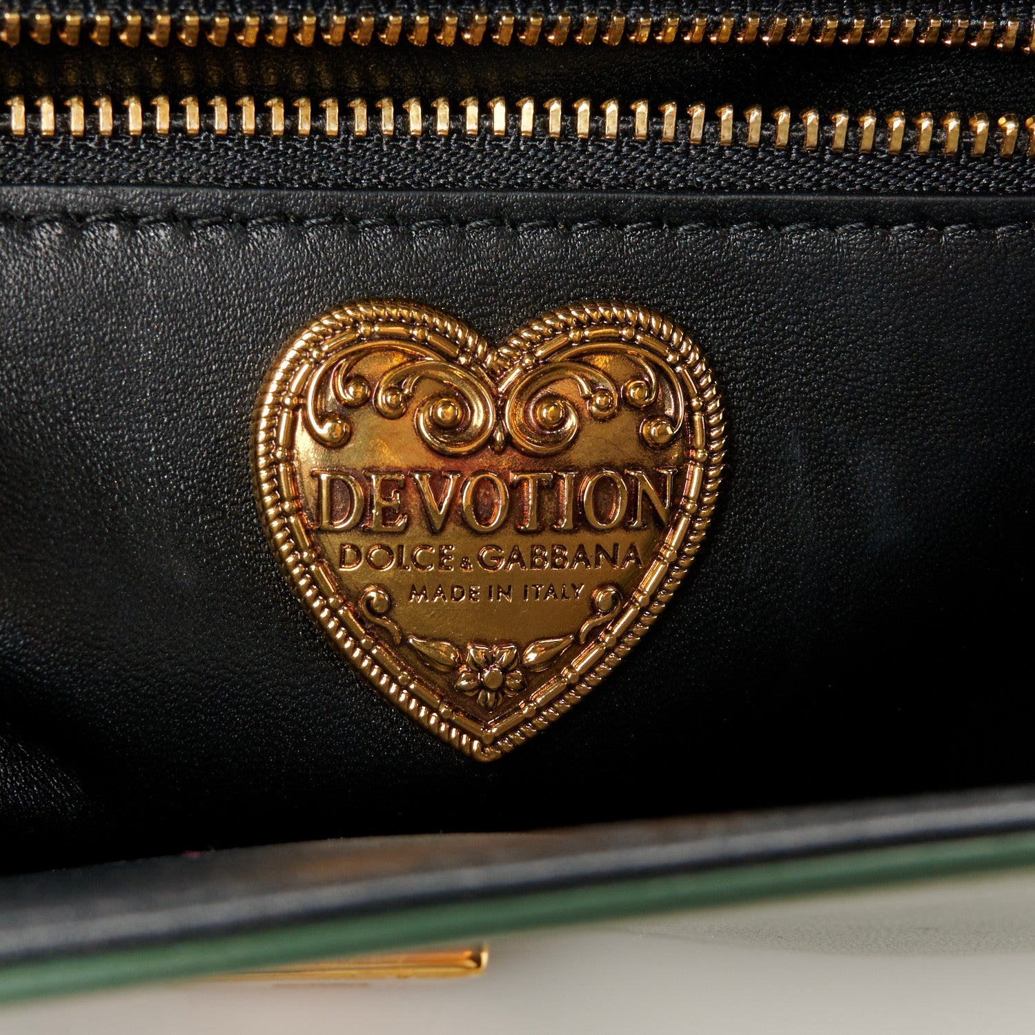 Dolce & Gabbana Metallic Calfskin Medium Devotion Crossbody Bag Green 6 of 11