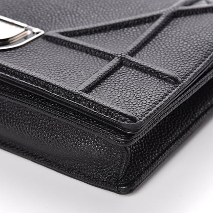 Christian Dior Grained Calfskin Diorama Wallet on Chain Pouch Black 9 of 10