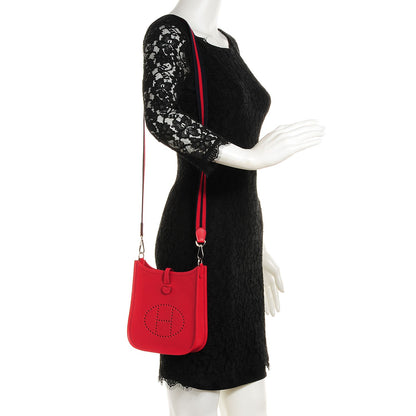 Hermes Taurillon Clemence Evelyne TPM Rouge Casaque 2 of 13