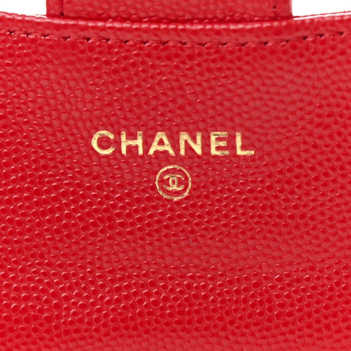 Caviar Quilted Flap Card Holder Wallet Red