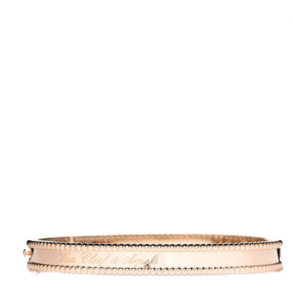 Van Cleef & Arpels 18K Yellow Gold Perlee Signature Bangle Bracelet L 1 of 3