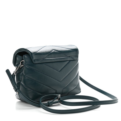 Saint Laurent Calfskin Y Quilted Monogram Toy Loulou Satchel Dark Green 3 of 10