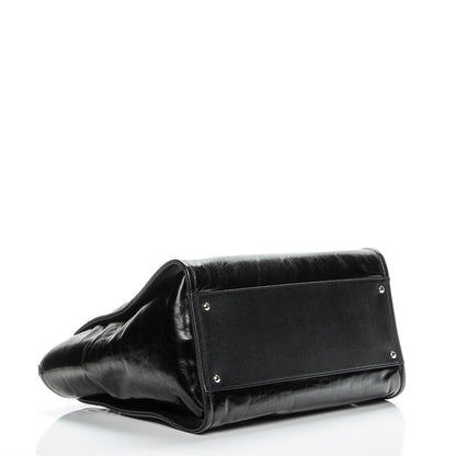 Chanel Glazed Calfskin Large Deauville Tote Black 4 of 7