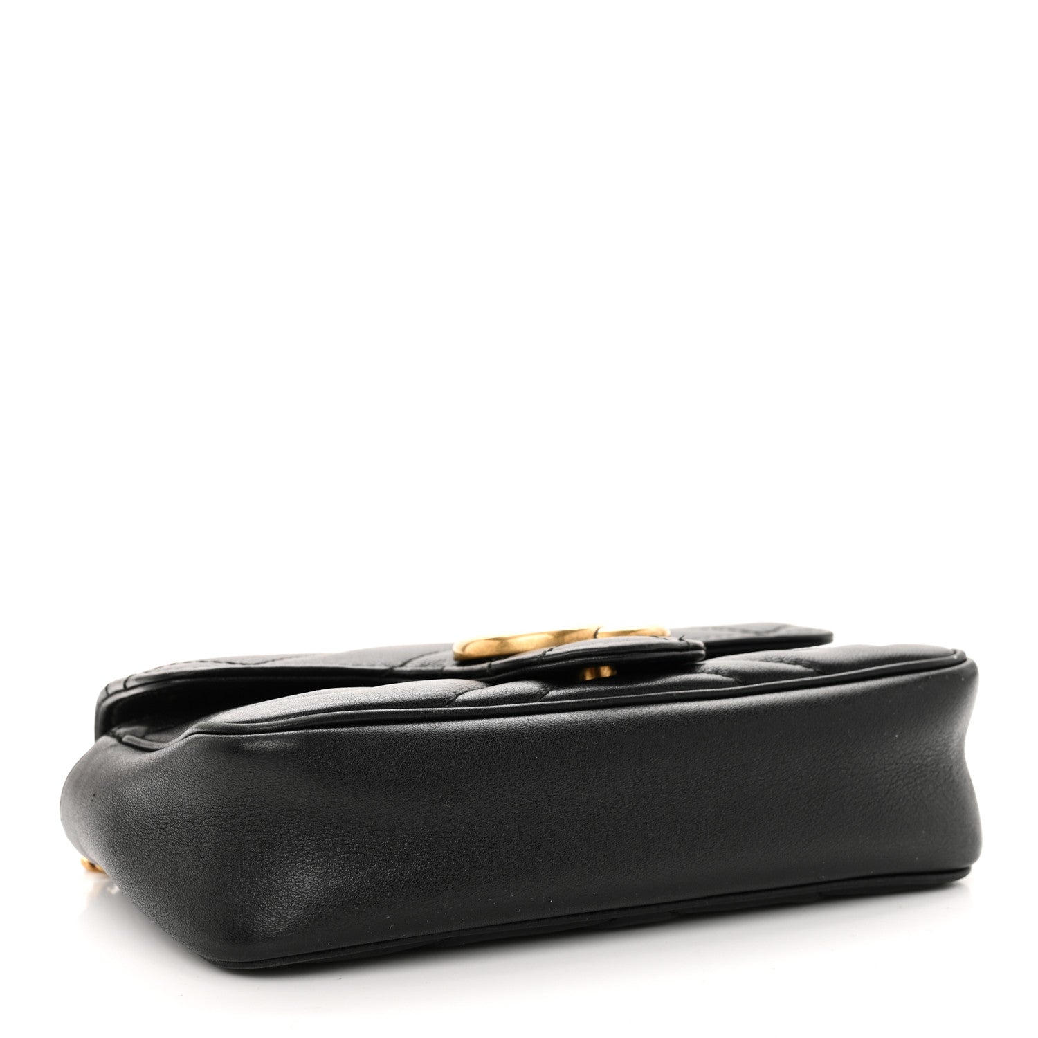 Gucci Calfskin Matelasse Super Mini GG Marmont Shoulder Bag Black 4 of 10