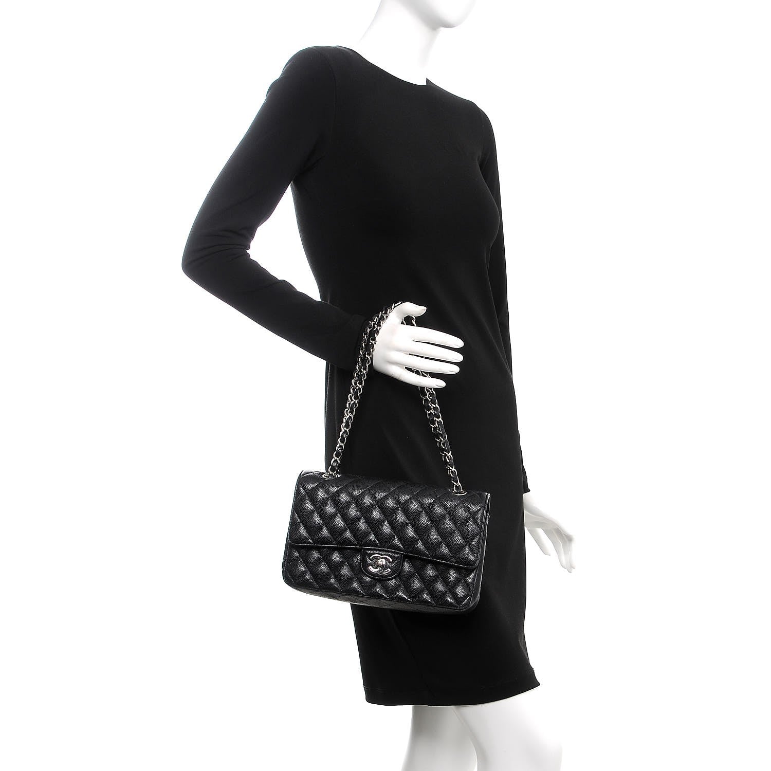 Chanel Caviar Quilted Medium Double Flap Black 2 of 26