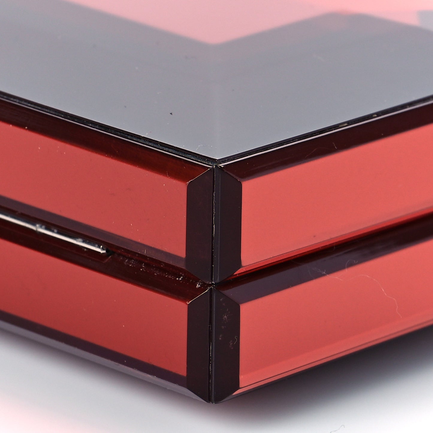 Acrylic Faceted Box Clutch Red