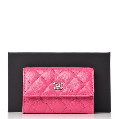 Chanel Caviar Quilted CC Card Holder Pink 9 of 9