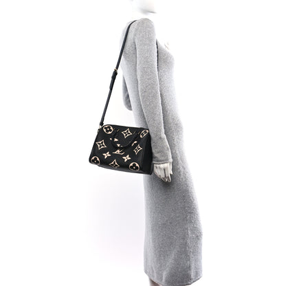 Louis Vuitton Empreinte Monogram Giant Speedy Bandouliere 25 Black Beige 2 of 9