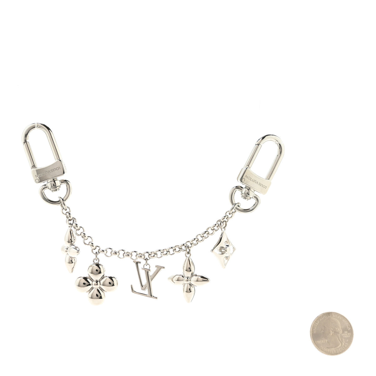 Monogram Spring Street Strass Chain Bag Charm Silver