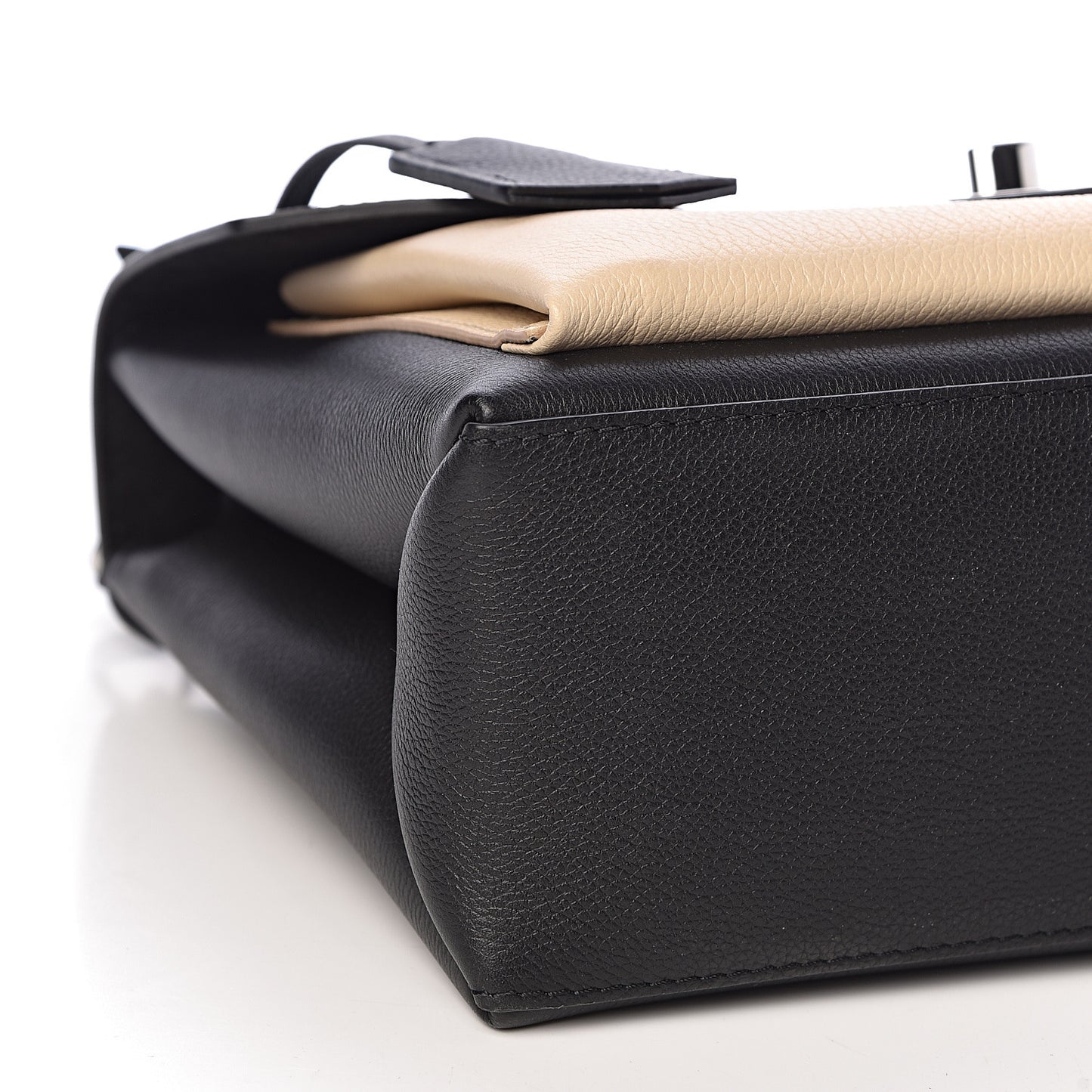Soft Calfskin My Lockme Top Handle Vanille Black