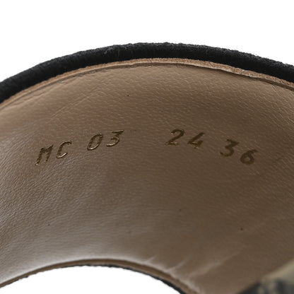 Christian Dior Canvas Embroidered Libellule Camouflage Dway Flat Slide Sandals 36 Natural Black 9 of 10